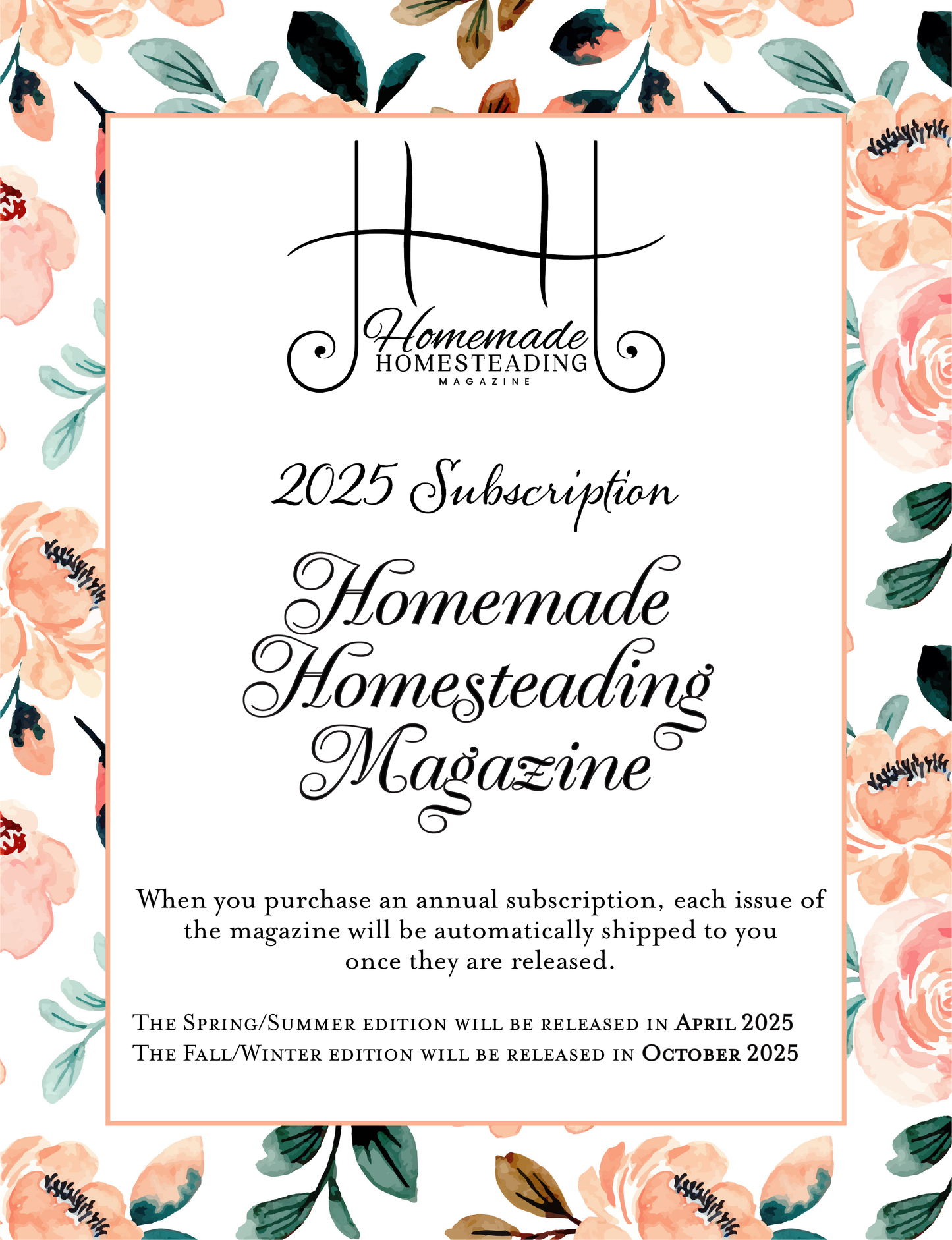 2025 Homemade Homesteading Magazine SUBSCRIPTION